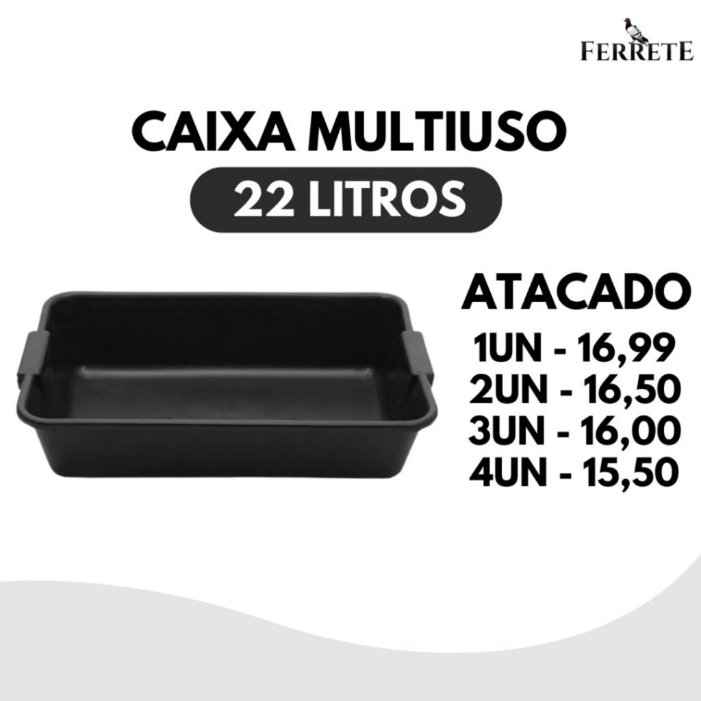 Caixa Plástica 22lts Multiuso Pedreiro Obra Construção Para Mexer Massa Cimento e Tintas em Oferta na Shopee