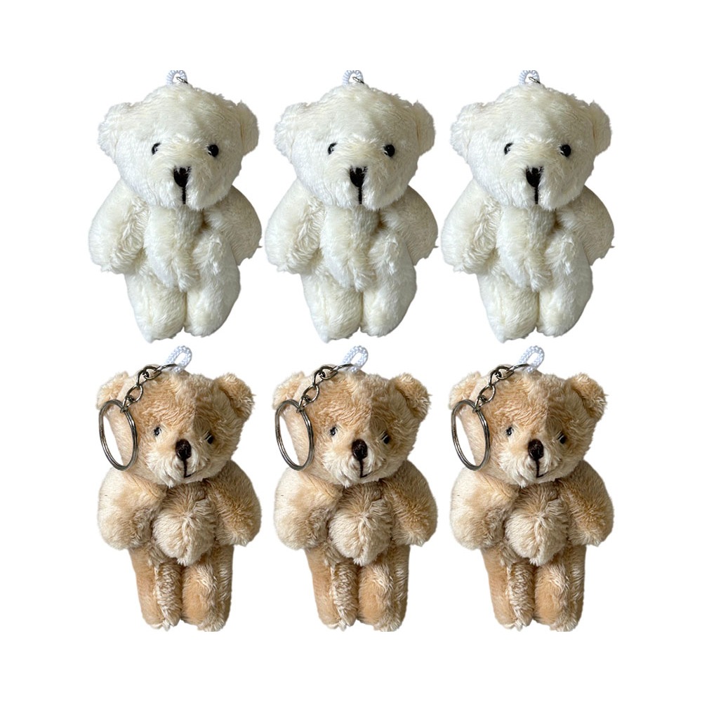 Kit 10 Mini Urso Pelucia Chaveiro Ursinho Fofo Cesta Lembrancinha Maternidade Artesanato - 9cm