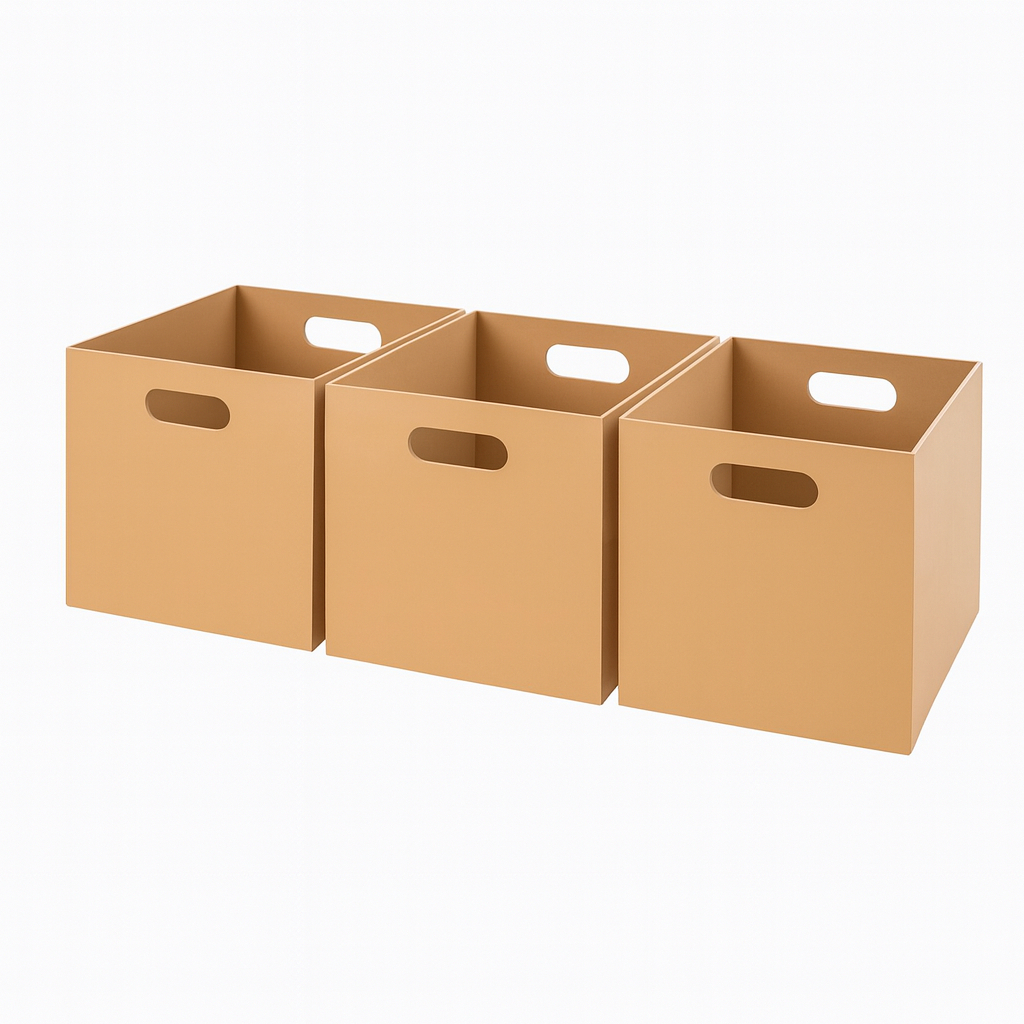 Kit 3 Caixas Organizadoras MDF com Alça Retangular 25x29cm Multiuso Roupas Livros Brinquedos em Oferta na Shopee