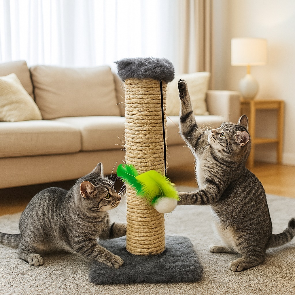 Arranhador Brinquedo Interativo Com Bolinha Para Pet Gatos Com sisal Reforçado em Oferta na Shopee