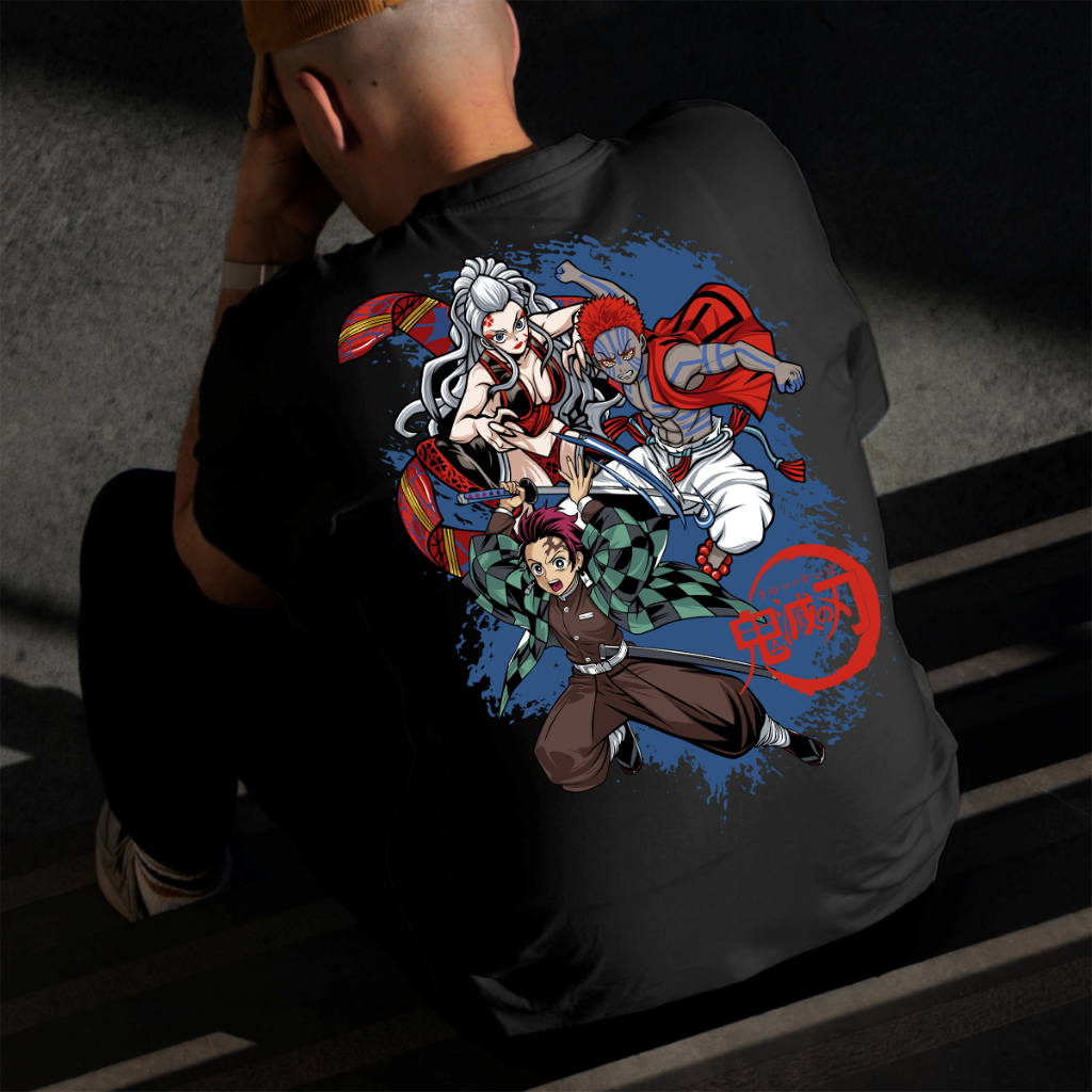 Camiseta Masculina Estampada Tanjiro vs Oni 100% Algodão Estilo Conforto Diário Do Tamanho P ao GG