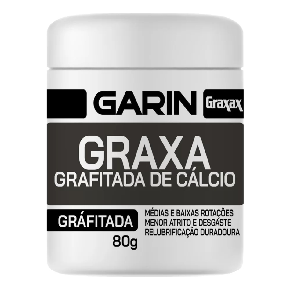 Graxa Preta Cálcio 80g Garin Lubrificante Rolamento Engrenagem Trator Caminhão Baixa Rotação