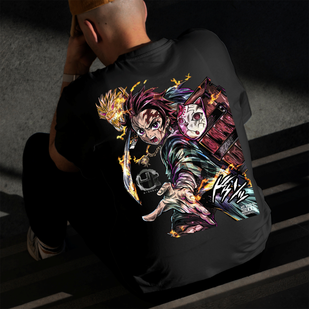 Camiseta Masculina Estampada Tanjiro 2 100% Algodão Estilo Conforto Diário Do Tamanho P ao GG
