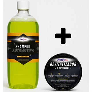 Kit Cera Revitalizadora de Plásticos + Shampoo Automotivo Concentrado 1L Rende 100 Litros Polymix em Oferta na Shopee