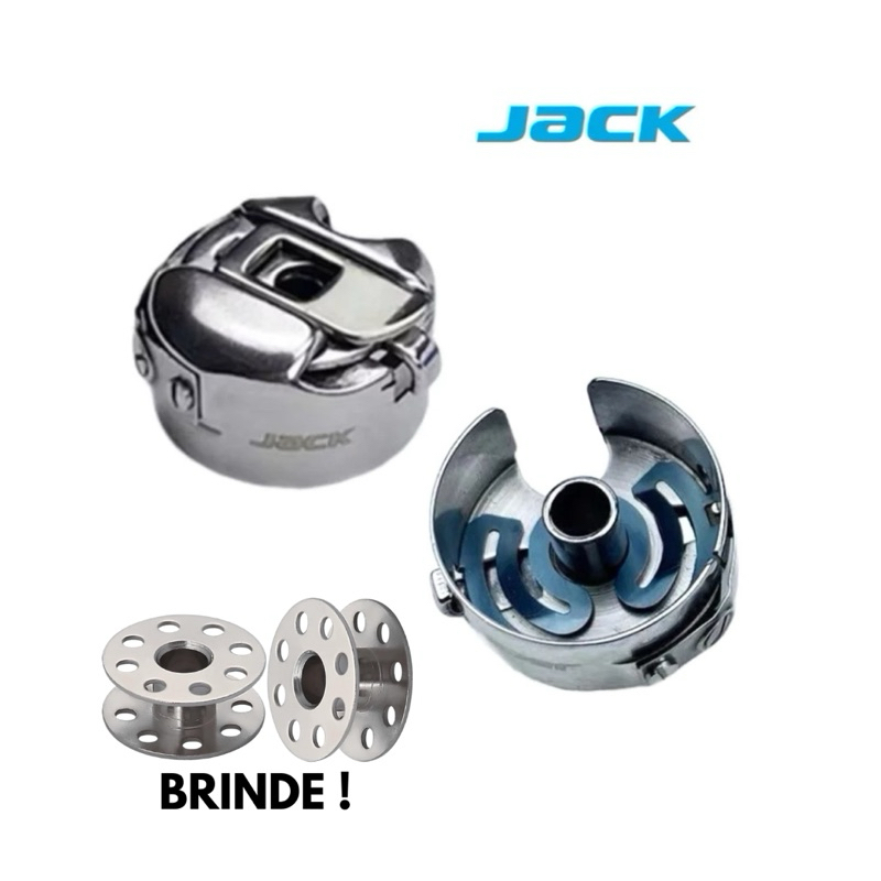 01/02 Caixa De Bobina Com Mola Jack Original Reta Maquina Custura Industrial BC-DB1-NBL + Brinde