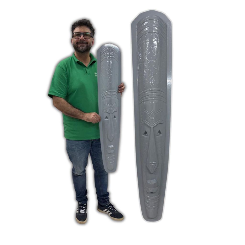 Forma Molde Carranca Mascara Tribal Grande 98cm Abs Gesso E Cimento