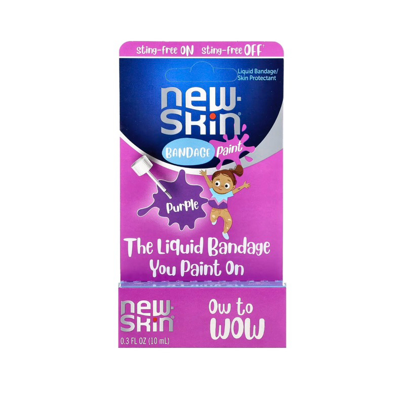 New Skin, Curativo líquido para crianças,protetor da pele, roxo, 10ml