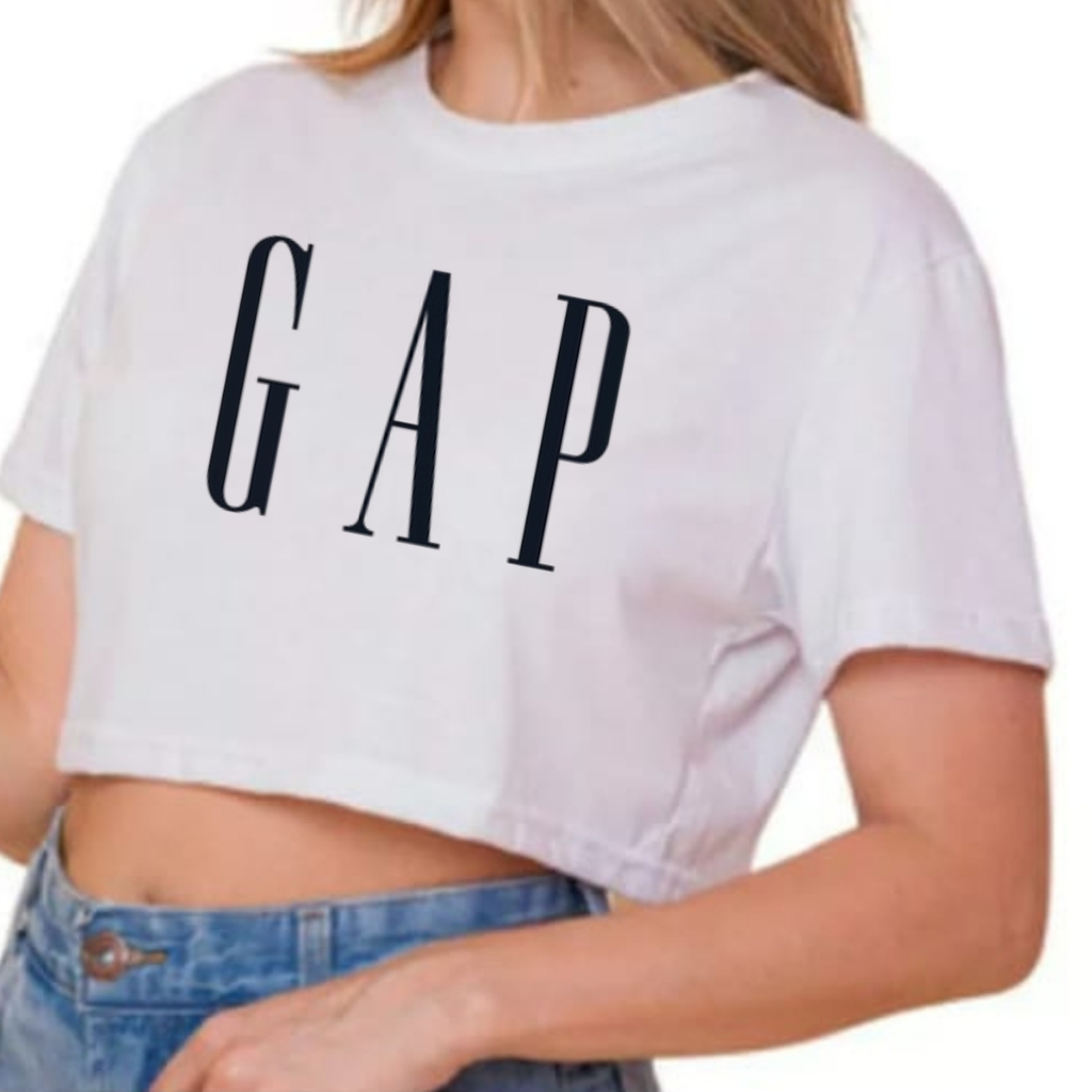 Cropeed feminino adulto blusa algodão camiseta curta com estampas variadas croped em Oferta na Shopee