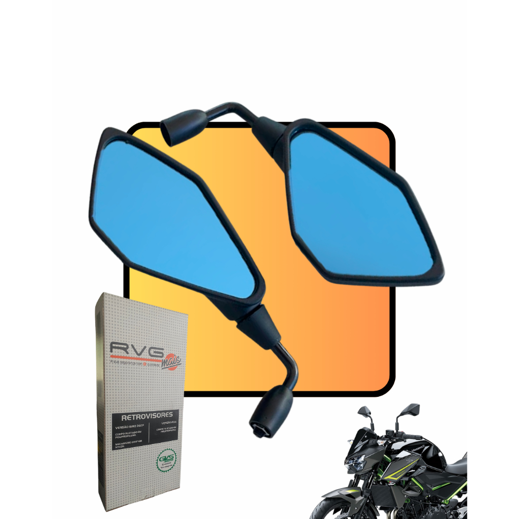Retrovisor Kawasaki Z400 Haste Curta 90 Honda Plano Azul em Oferta na Shopee