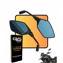 Retrovisor Gvs Xre 300 Haste Fixa Honda Lente Convexa Azul