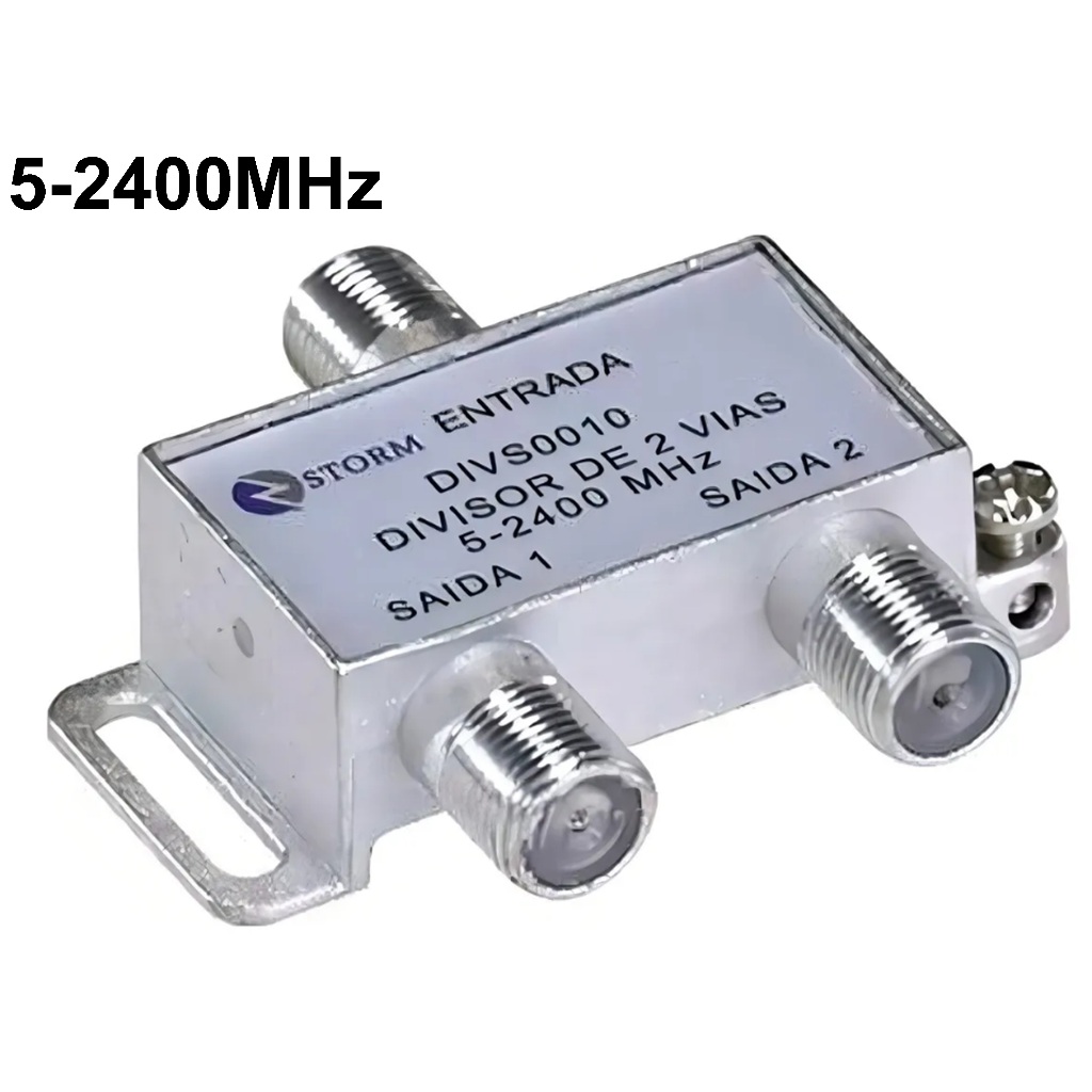Divisor 1x2 Antena Satélite 2 vias Alta Frequência 5-2400MHz Parabólica