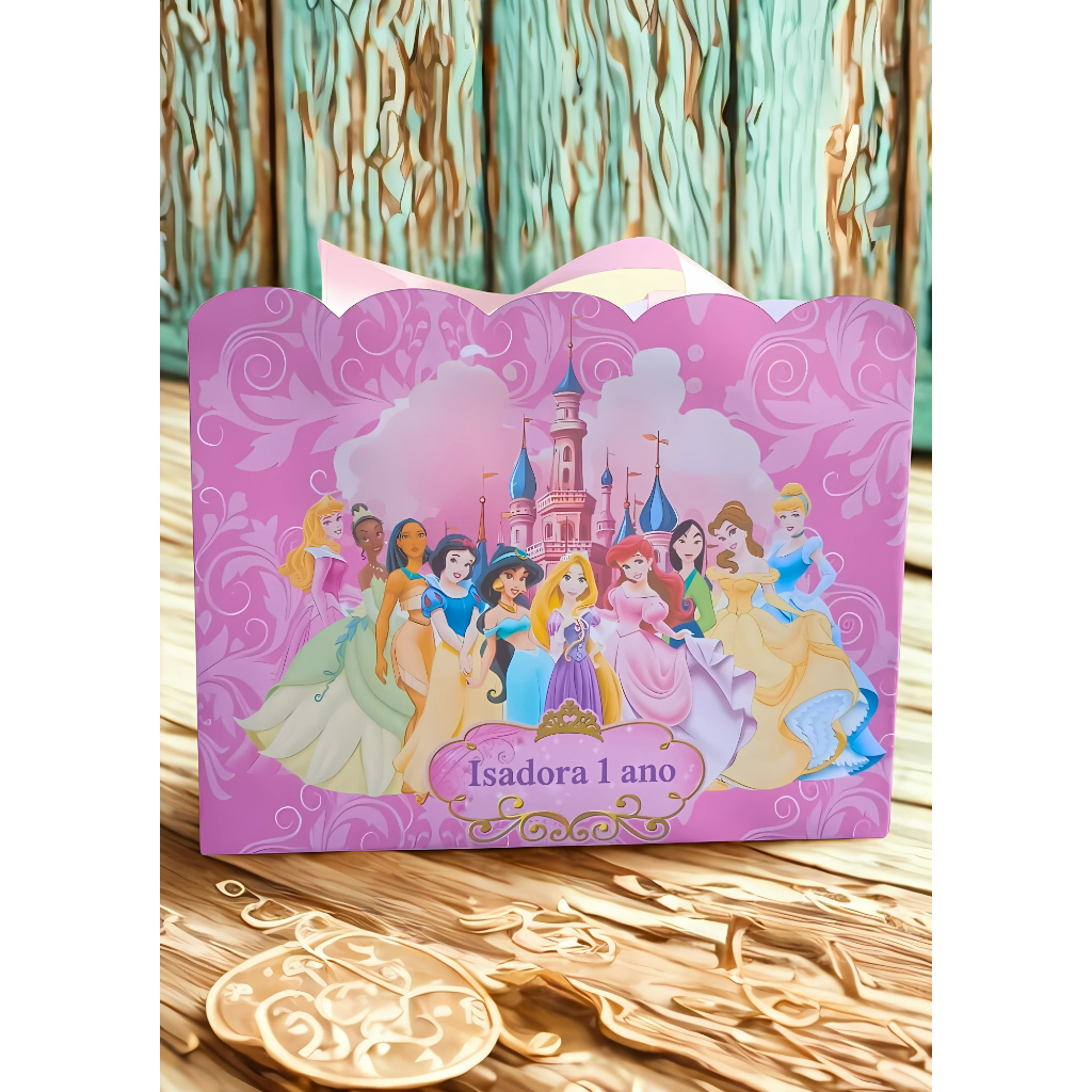 Sacolinha Princesas Festa Aniversário Personalizada Lembrancinha Princesa Brinde
