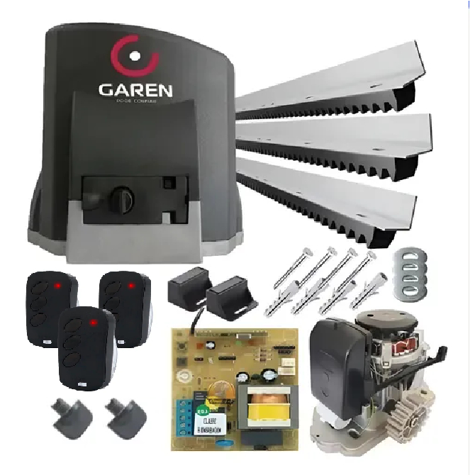 Kit Motor Eletrônico Deslizante Portão de Correr Garen 500 kilos