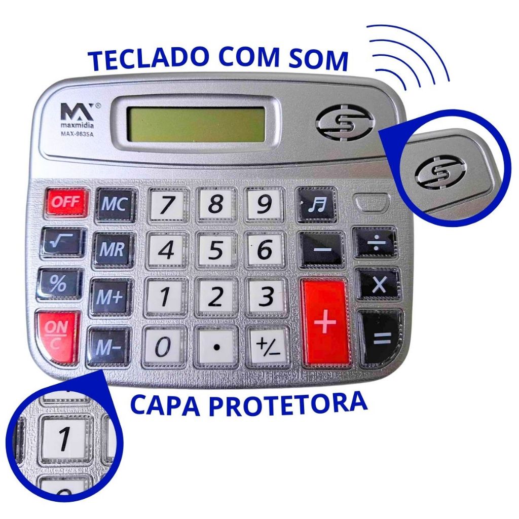 Calculadora Eletrônica De Mesa Escritório Grande 8 Dígitos MAX-9835A