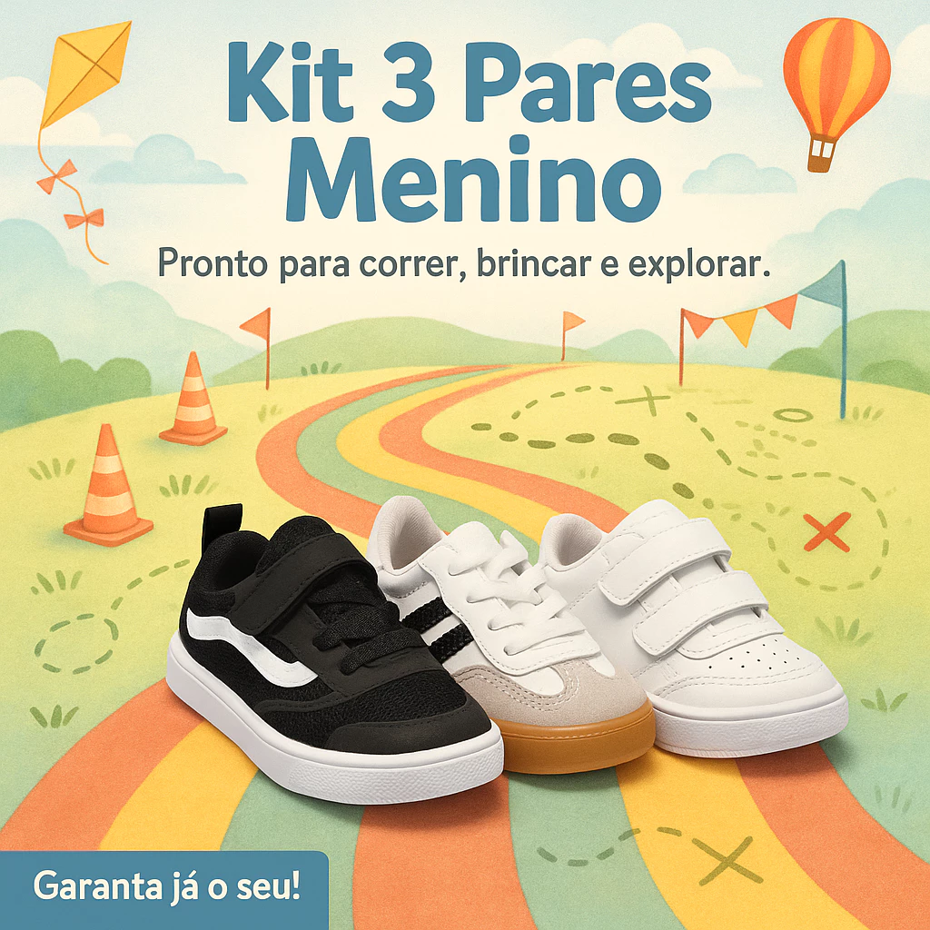 Kit 3 Tênis Bebê Menino – Conforto e Segurança para Brincadeiras - Envio Rápido — imagem 1