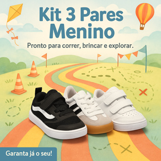 Kit 3 Tênis Bebê Menino – Conforto e Segurança para Brincadeiras - Envio Rápido em Oferta na Shopee