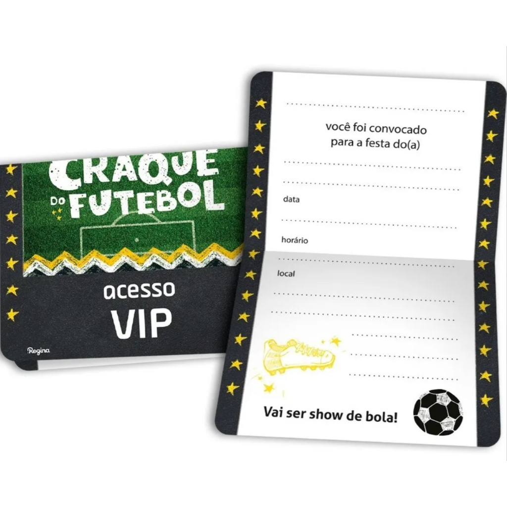 Convite de Aniversário Festa Futebol 24 Uni Regina Festas - Inspire sua Festa Loja