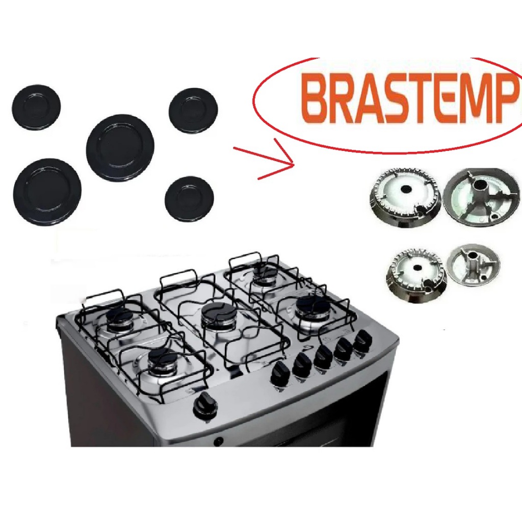 Kit Espalhador Peças Do Fogão Brastemp Frontier - Consul Facilite  / Evolution - Cooktop - 5 Bocas