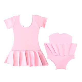 Vestido Ballet Infantil Meia Manga Com Saia Embutida - Suplex em Oferta na Shopee