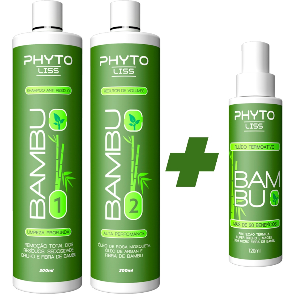 Kit Progressiva Orgânica de Bambu 🎋 Com Óleo De Argan | Phyto Liss 300ml