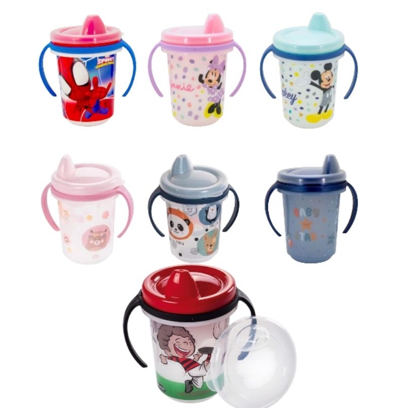 Caneca Trio Infantil Copo Com Alça e Tampa de Proteção 330 ml Plasutil