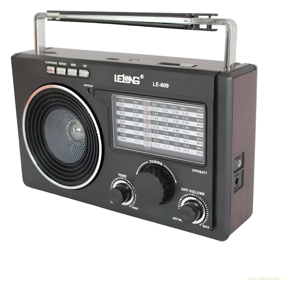 Radio Retro Recarregavel Lelong Le-609 Pen Driva AM/FM/SW Decoração Casa Áudio USB P2 Midia