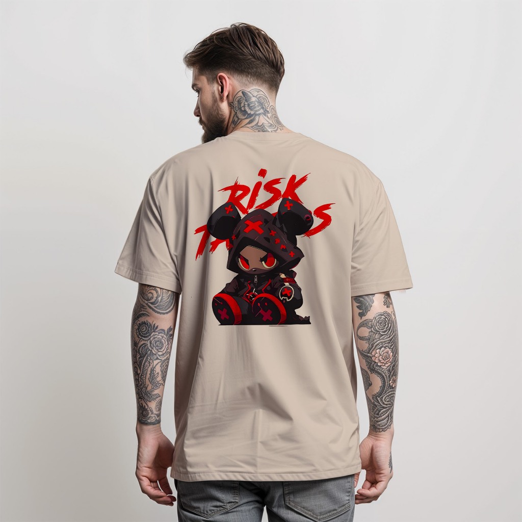 Camiseta Risk Time T-shirt 100% Algodão Moda Plus Size Camisa Manfinity Street Wear