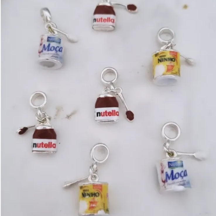 Berloque Coleção Latinhas Nutella Leite Moça Leite Ninho Doce