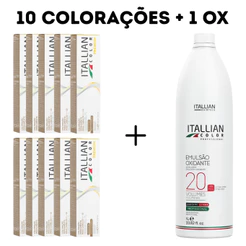 10 Colorações Itallian Color + Oxidante 1LT a escolher