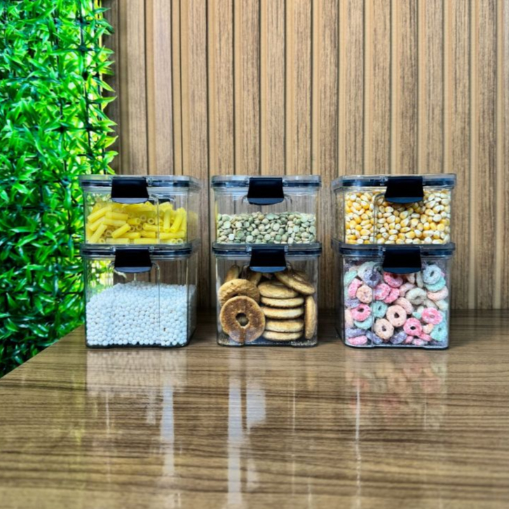 Potes Herméticos em Acrílico Cristal - ( Escolha o Melhor para o Seu Dia a Dia ) em Oferta na Shopee