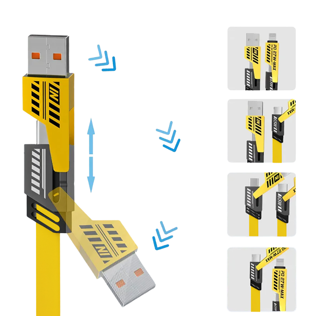 Cabo Carregador Inova 4 em 1 65W Emborrachado USB C Lightning iPhone Android PD Turbo em Oferta na Shopee