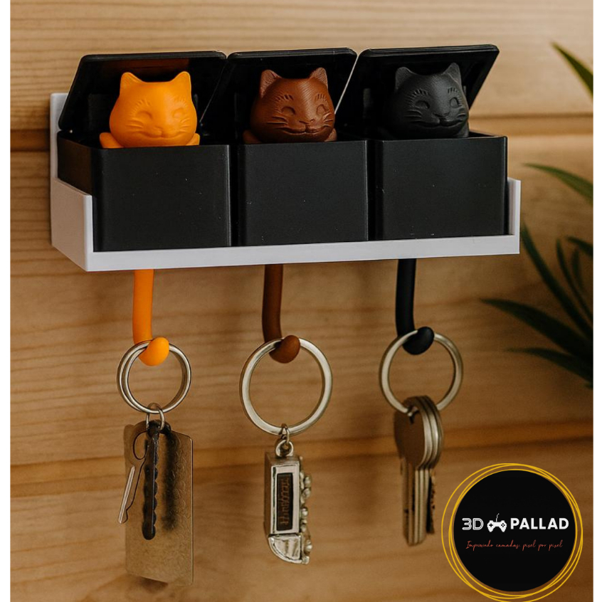 Porta Chaves Gatinhos Escondidos - Decoração Fofa em Oferta na Shopee