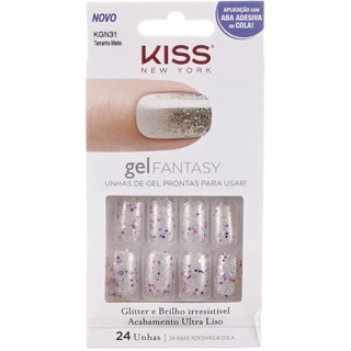 Unhas Postiças de Gel Fantasy Kiss Autoadesivas Amethyst Média- First Kiss 24 UNHAS em Oferta na Shopee