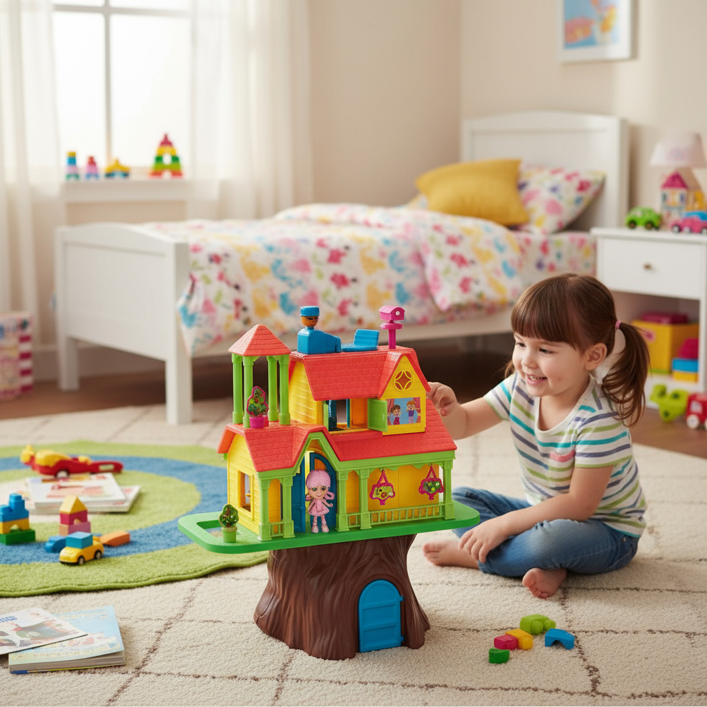 BRINQUEDO CASA NA ÁRVORE HOMEPLAY CASINHA DE BRINQUEDO COM ACESSÓRIOS E BONEQUINHAS