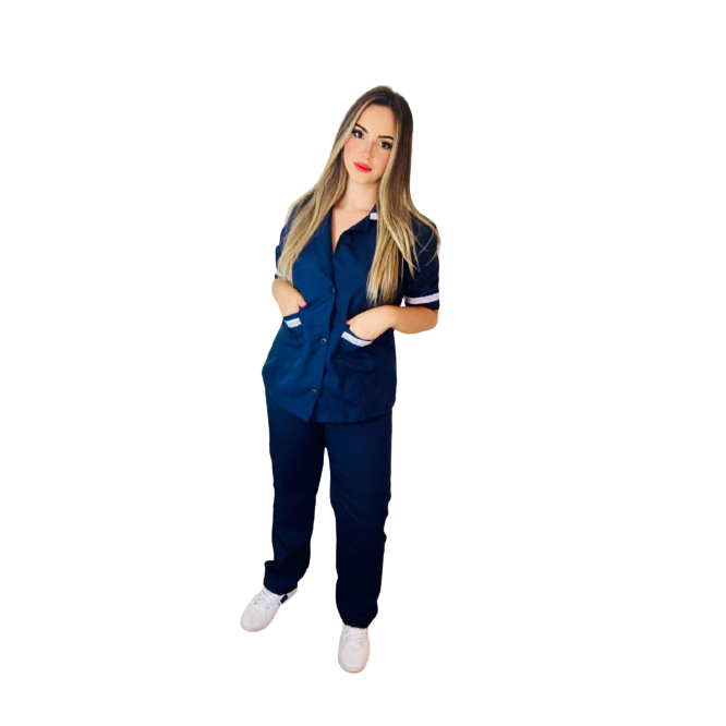 Conjunto Uniforme Premium Babá Faxineira Copeira Camareira Cuidadora Diarista Farda Limpeza