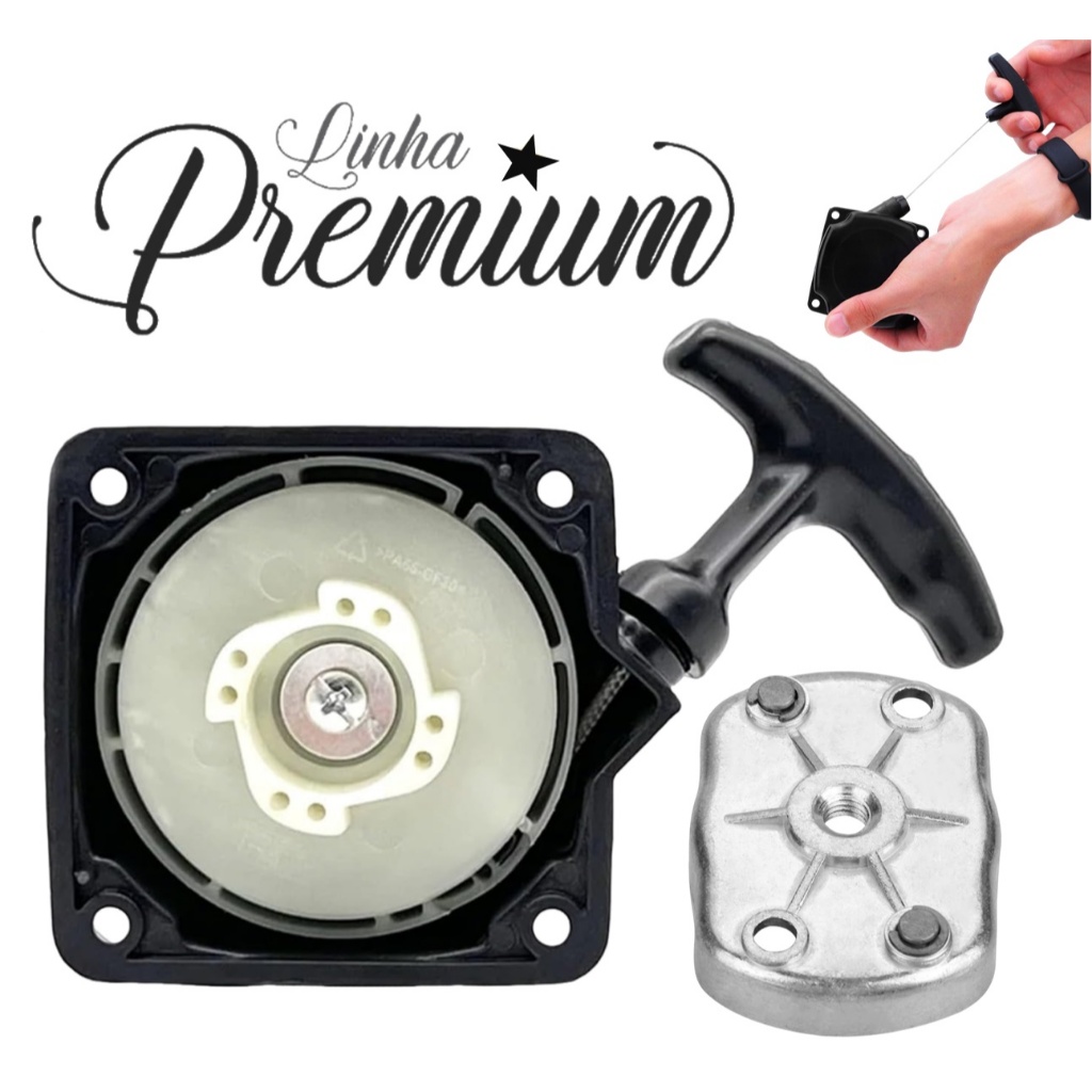 Partida Modelo Novo + Arrastador P/ Roçadeira 43cc 52cc 62cc 63cc 65cc 75cc