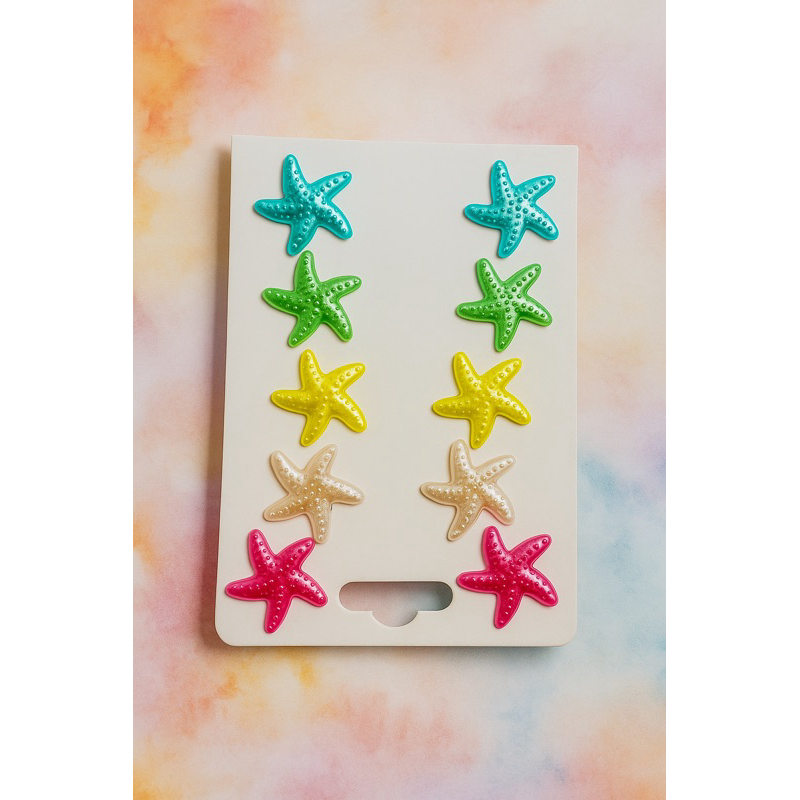 Kit  Brincos Femininos Moda Praia e Floral Minimalista