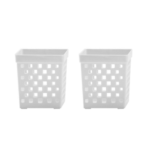 KIT 2/4/6/8/10  CAIXA CESTO MULTIUSO 09X09CM COZINHA ARMARIO ESCRITORIO GAVETA GELADEIRA BRANCO