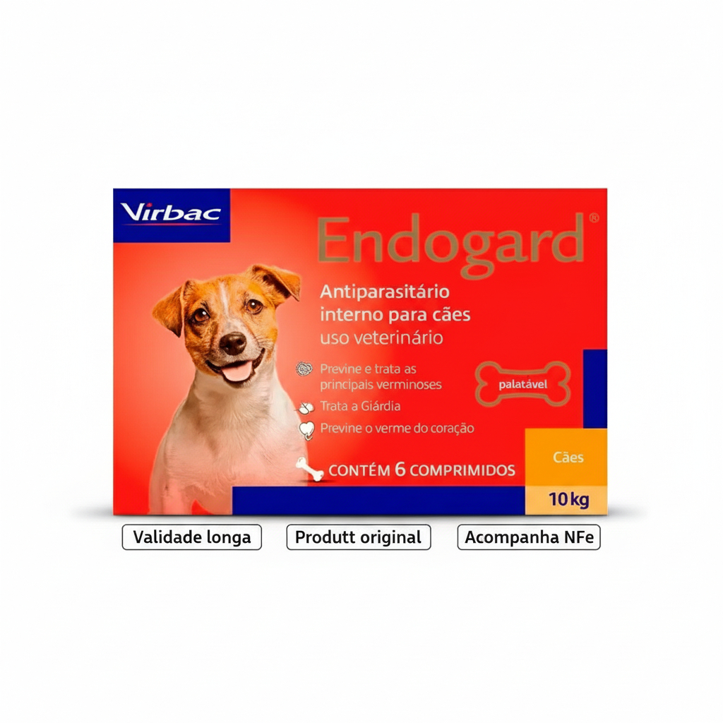 Vermífugo Endogard Cães até 10kg 6 Comprimidos em Oferta na Shopee