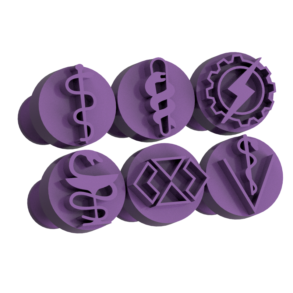 Carimbo para Brigadeiro e Doces - Profissões 2 - Kit com 6 unidades em Oferta na Shopee