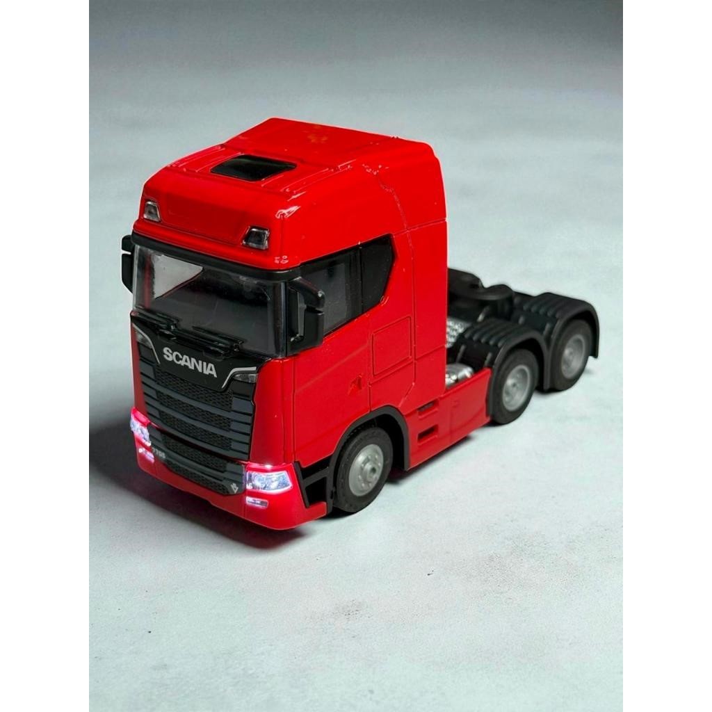 🚛 Miniatura Caminhão Scania 7705 Trucado Com Som e Luz Cabine Basculante Metal