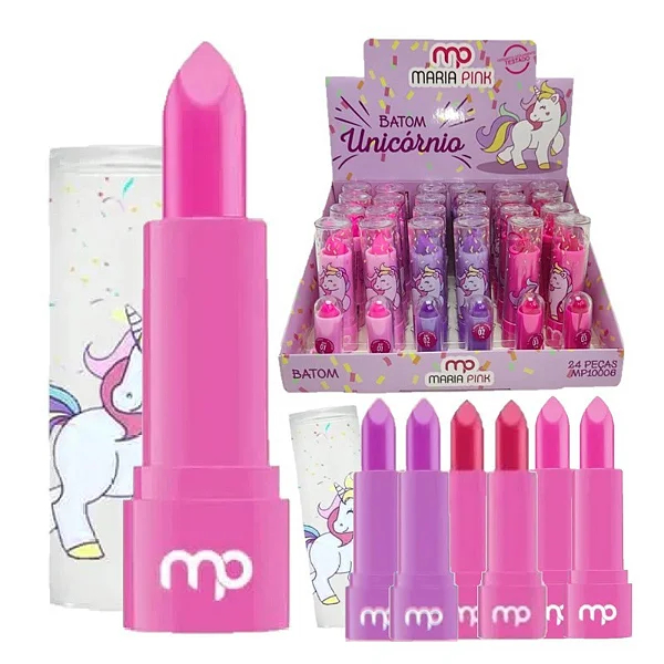 Trio De Batons Maria Pink - Batom Infantil Perfeito para Sacola Surpresa