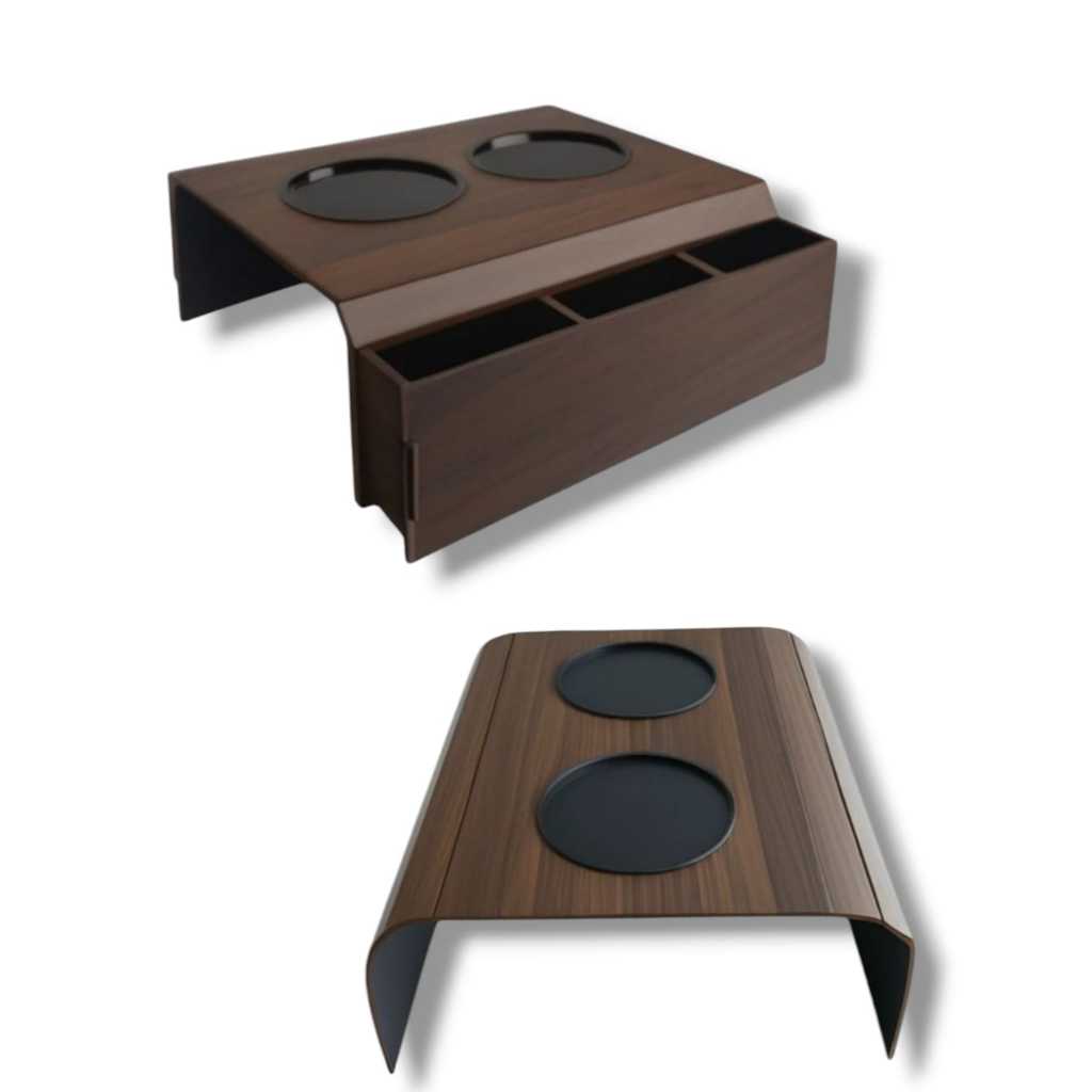 Suporte para Braço de Sofá com Porta Copos Com Organizador MDF Premium -Design Moderno e Funcional--