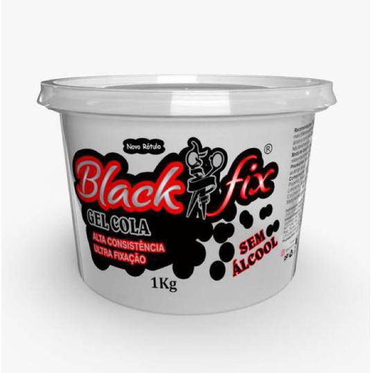 Gel Cola Black Fix 1kg | Ultra Fixação, Modelagem e Tampa Transparente