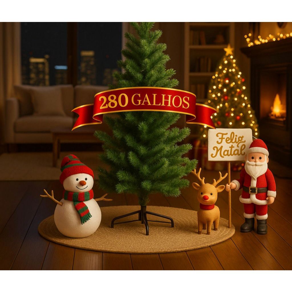 Árvore De Natal Pinheiro Fácil De Montar Imperial 1,5m 280 Galhos Premium Luxo Verde Folhoso