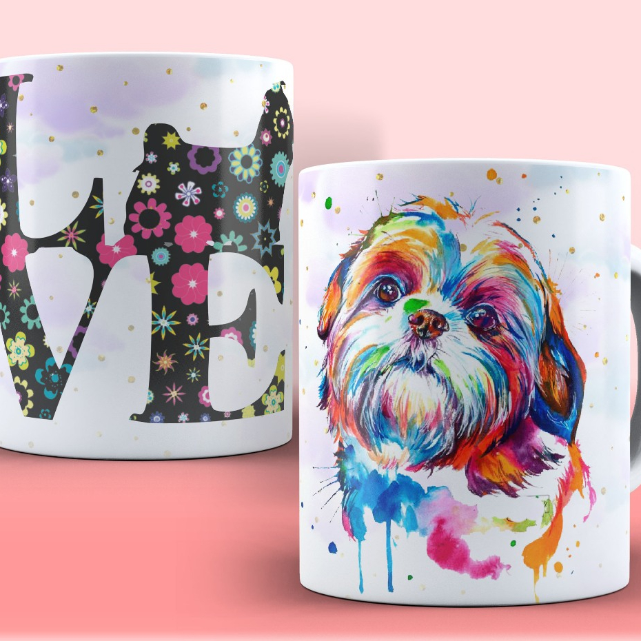 Caneca Pet Personalizada | Spitz, Shih Tzu, Pug, Bulldog e Outros Modelos