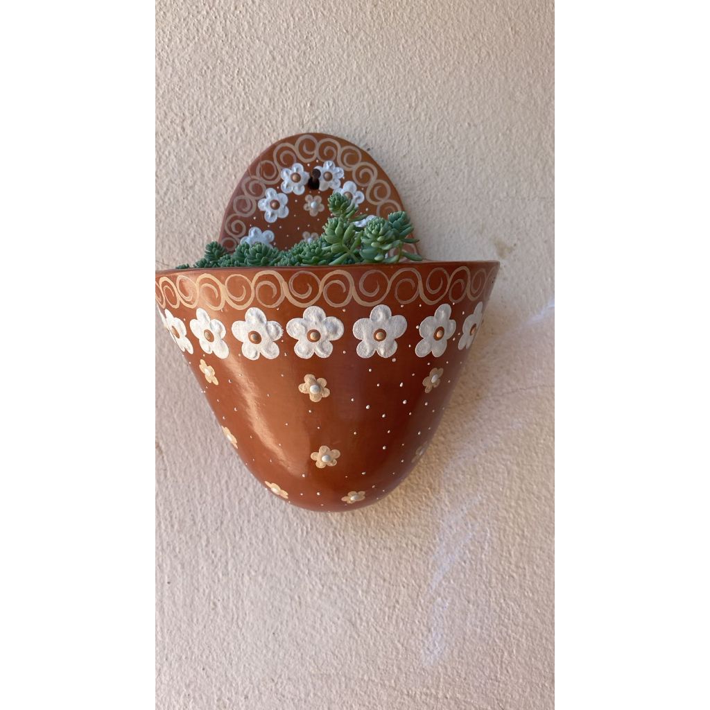Cachepot-Vaso pra Parede de Barro