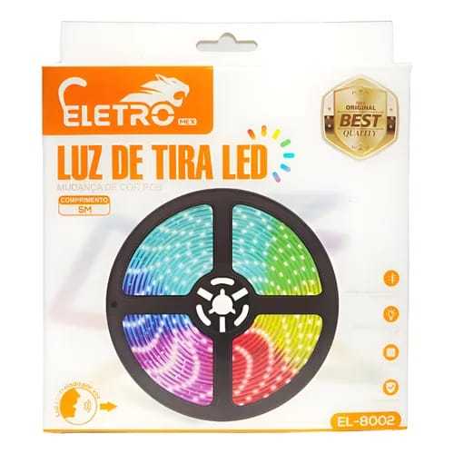 Luz de Tira LED RGB 5m Eletro Mex (EL-8002) é perfeita para quem busca modernidade, personalização e iluminação decorat