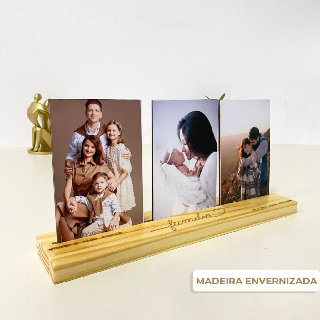 Porta Retrato Família Porta Retrato 10x15 Lembrancinha Para 3 fotos Produtos de Decoração Casa em Oferta na Shopee