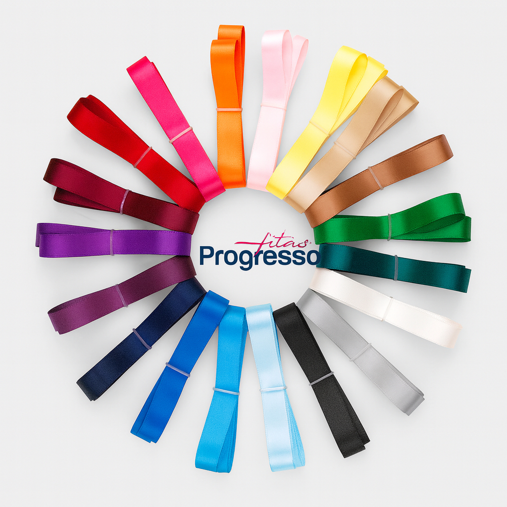 Fitas de Cetim Progresso 7MMx10 Metros em Oferta na Shopee